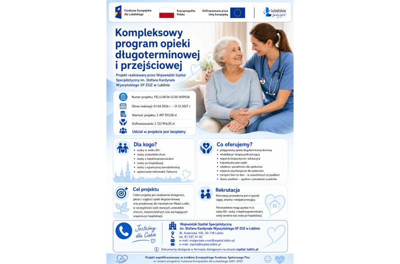 Plakat programu opieki długoterminowej i przejściowej